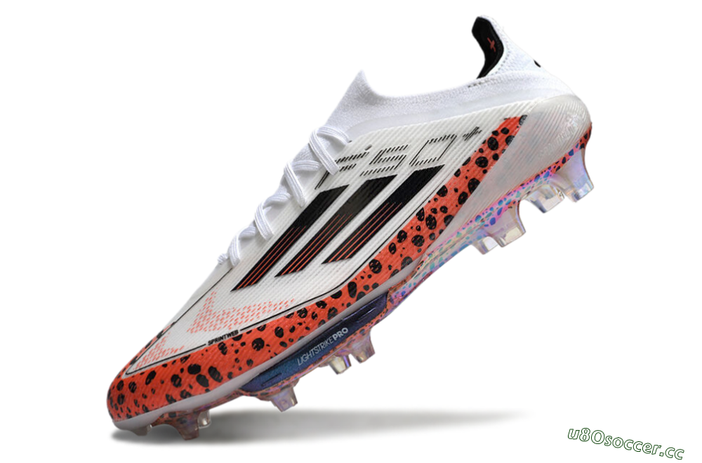 Unisex Adidas F50+ Lightstrike Elite FG Firm Ground Low-Tops Football Boots - White/Black/Leopard 5