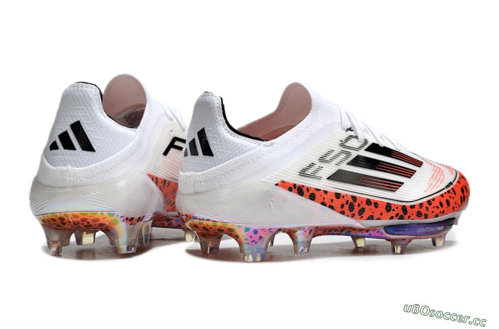 Unisex Adidas F50+ Lightstrike Elite FG Firm Ground Low-Tops Football Boots - White/Black/Leopard 6