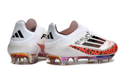Unisex Adidas F50+ Lightstrike Elite FG Firm Ground Low-Tops Football Boots - White/Black/Leopard