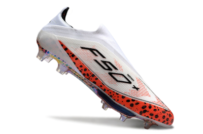 Unisex Adidas F50+ Lightstrike Pro Laceless FG Firm Ground Low-Tops Football Boots - White/Leopard/Black