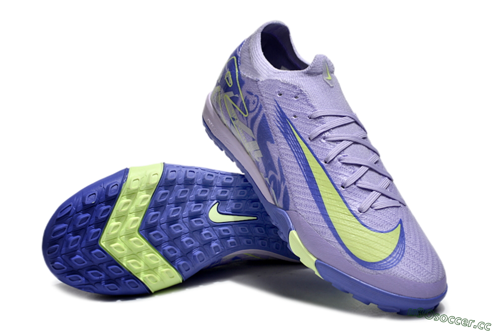 Unisex Nike Air Zoom Mercurial Vapor 16 Elite TF Artificial Turf Low-Tops Football Shoes - Purple/Yellow/White 3