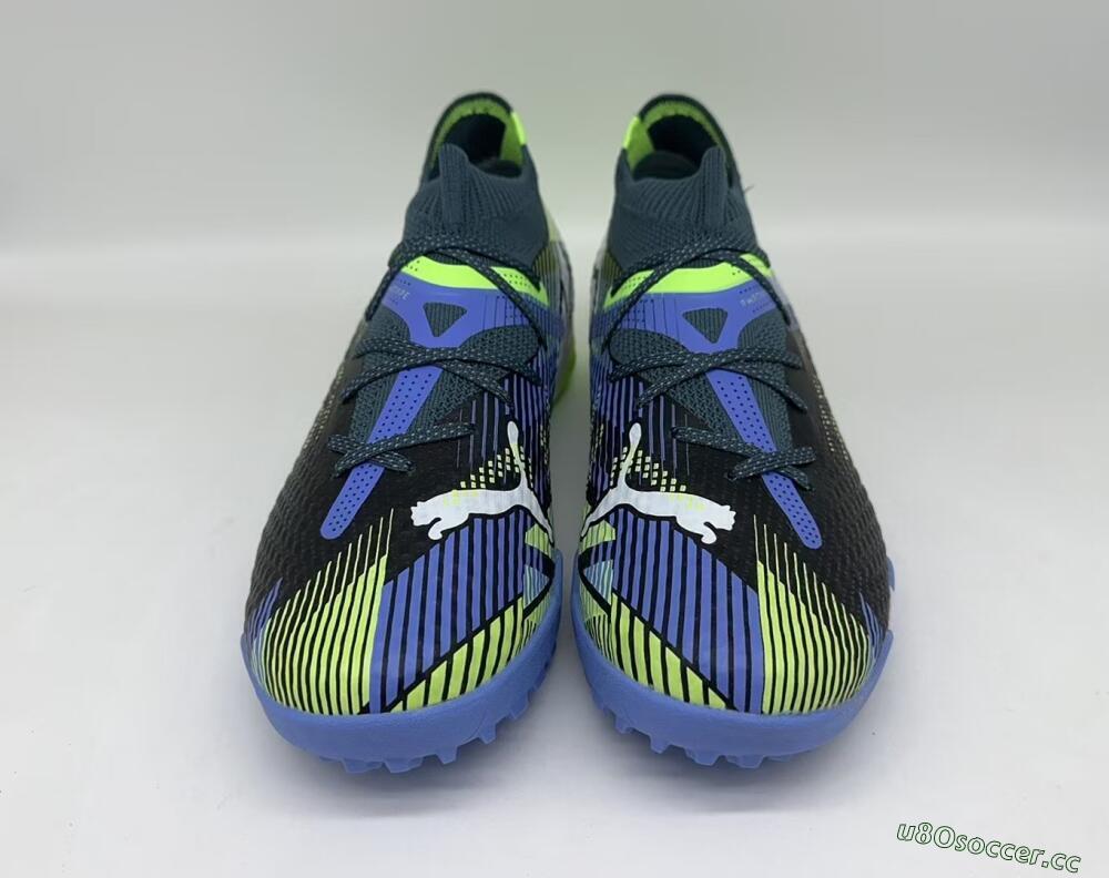 Men's Puma Future Ultimate TF Artificial Turf Low-Tops Football Shoes - Black/Yellow/Blue