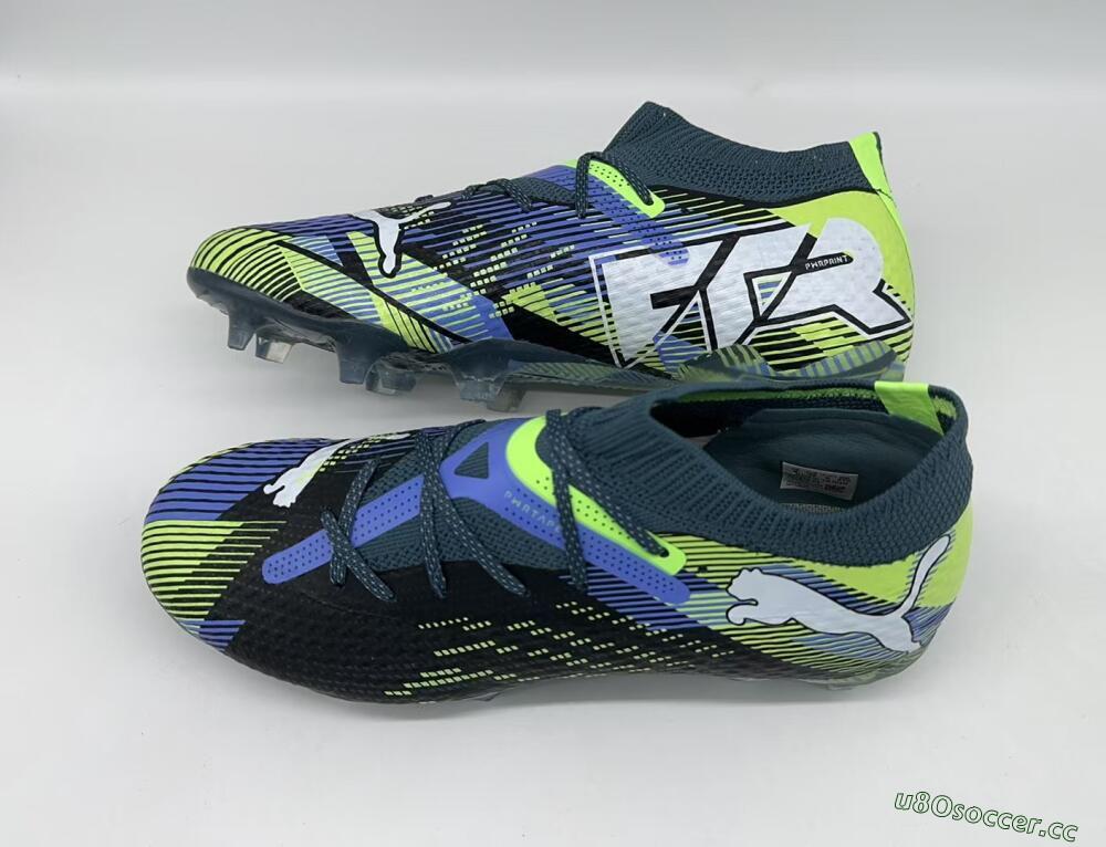 Men's Puma Future Ultimate FG Firm Ground Low-Tops Football Boots - Black/Yellow/Blue