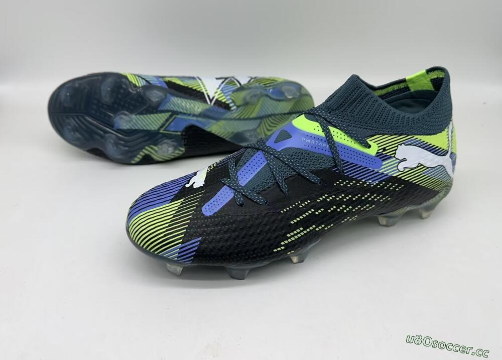 Men's Puma Future Ultimate FG Firm Ground Low-Tops Football Boots - Black/Yellow/Blue