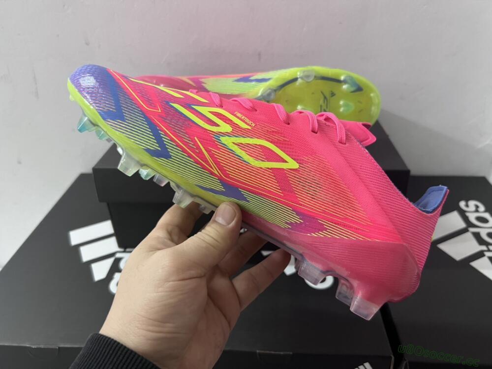 Men's Adidas F50 Elite FG Firm Ground Low-Tops Football Boots - Red/Yellow/Blue