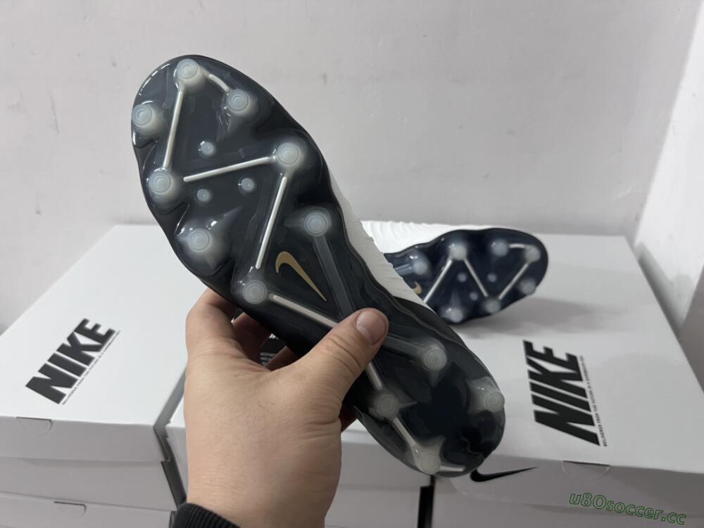 Men's Nike Phantom Luna Elite AG Artificial Grass High-Tops Football Boots - White/Black/Gold