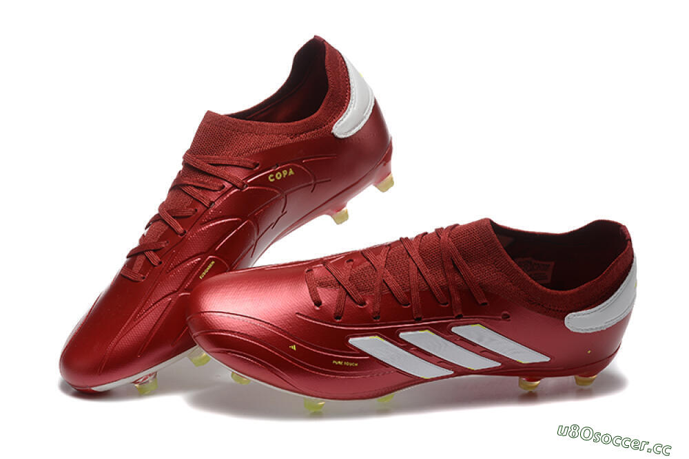 Men's Adidas Copa Pure 2+ FG Firm Ground Low-Tops Football Boots - Red/White/Yellow 6