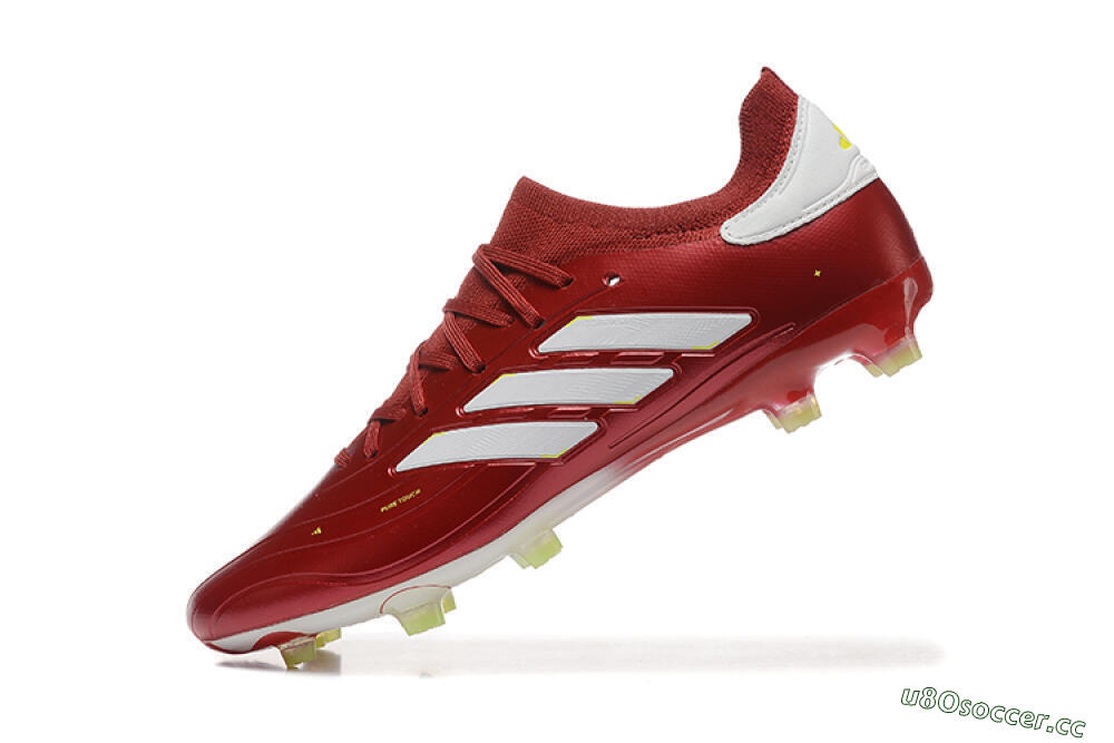 Men's Adidas Copa Pure 2+ FG Firm Ground Low-Tops Football Boots - Red/White/Yellow 8