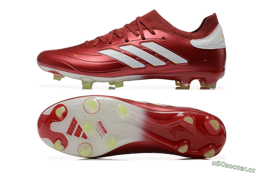 Men's Adidas Copa Pure 2+ FG Firm Ground Low-Tops Football Boots - Red/White/Yellow 1