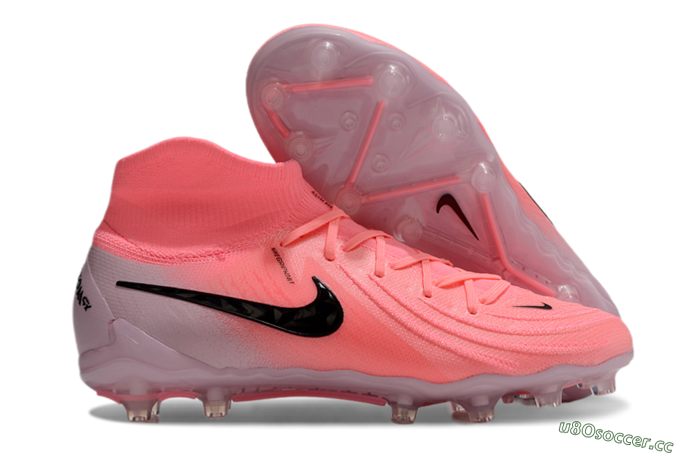 Men's Nike Phantom Luna Elite AG Artificial Grass High-Tops Football Boots - Pink/Black 2
