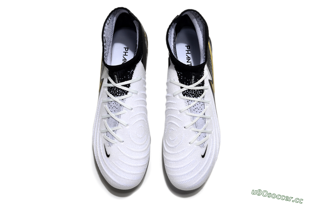 Men's Nike Phantom Luna Elite AG Artificial Grass High-Tops Football Boots - White/Black/Gold 4