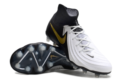 Men's Nike Phantom Luna Elite AG Artificial Grass High-Tops Football Boots - White/Black/Gold