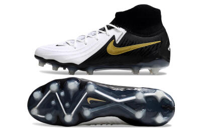 Men's Nike Phantom Luna Elite AG Artificial Grass High-Tops Football Boots - White/Black/Gold