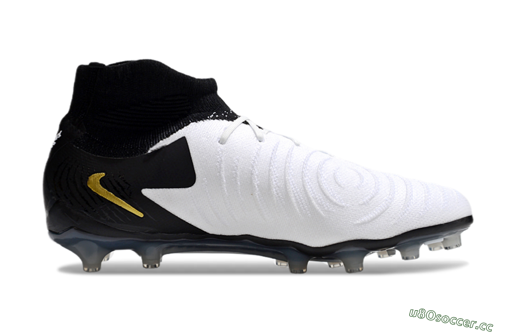 Men's Nike Phantom Luna Elite AG Artificial Grass High-Tops Football Boots - White/Black/Gold 7