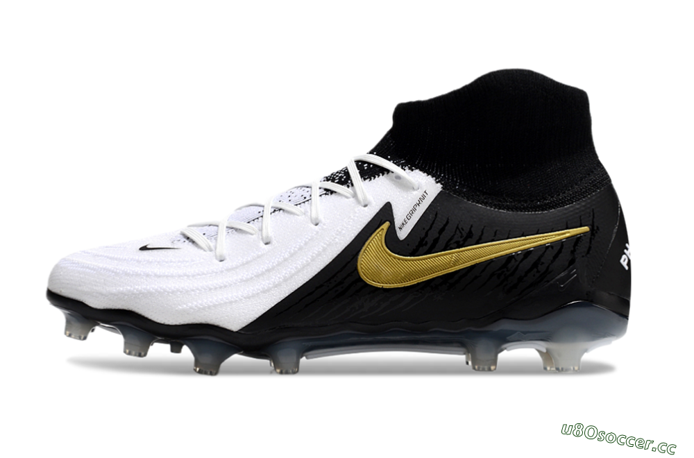 Men's Nike Phantom Luna Elite AG Artificial Grass High-Tops Football Boots - White/Black/Gold 0