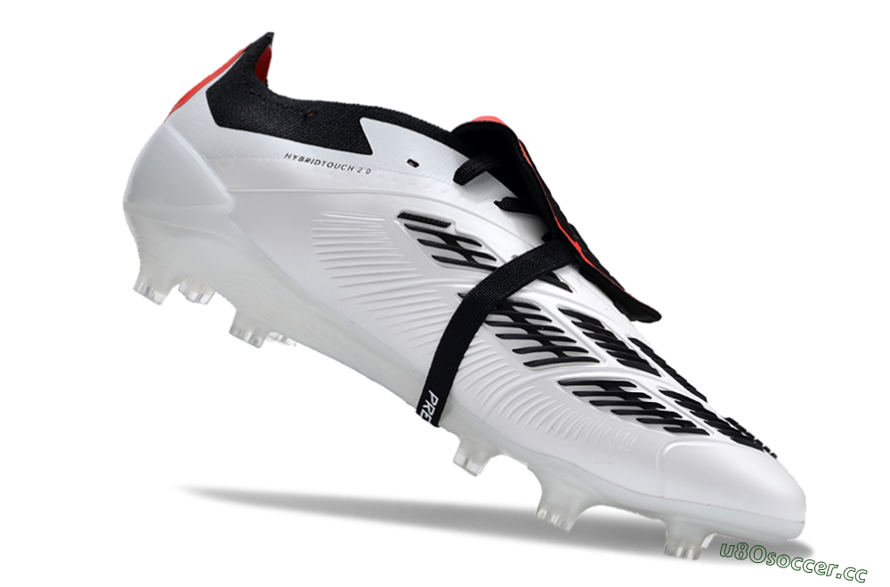 Unisex Adidas Predator Elite Foldover Tongue FG Firm Ground Low-Tops Football Boots - White/Blue/Red 4