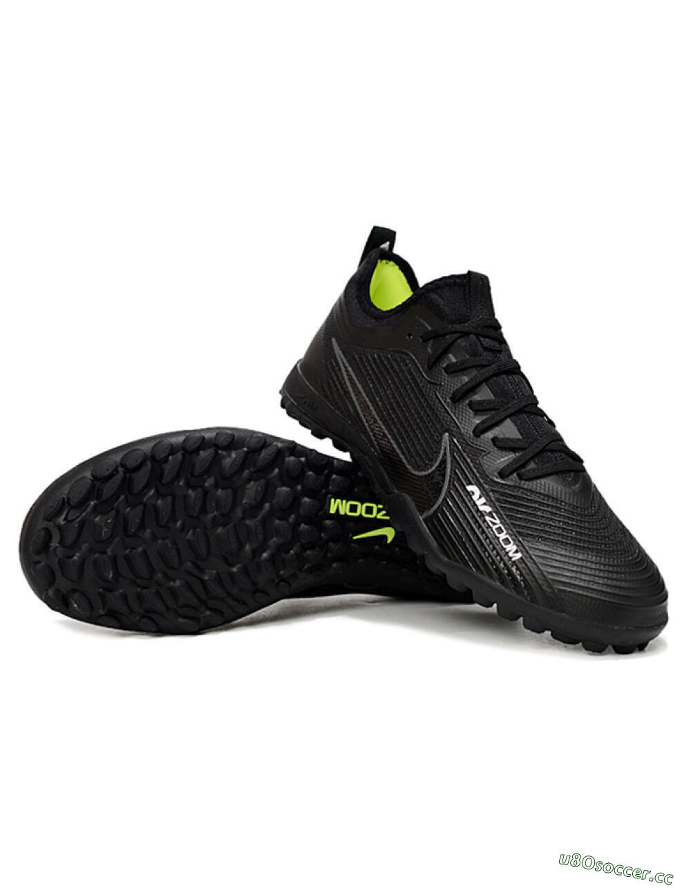 Unisex Nike Air Zoom Mercurial Vapor 15 Pro TF Artificial Turf Low-Tops Football Shoes - Black/Grey/Yellow 3