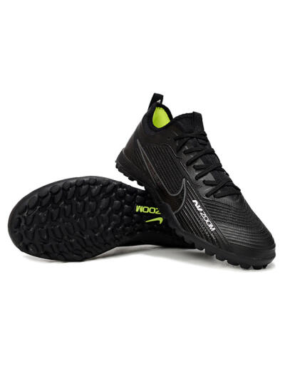 Unisex Nike Air Zoom Mercurial Vapor 15 Pro TF Artificial Turf Low-Tops Football Shoes - Black/Grey/Yellow
