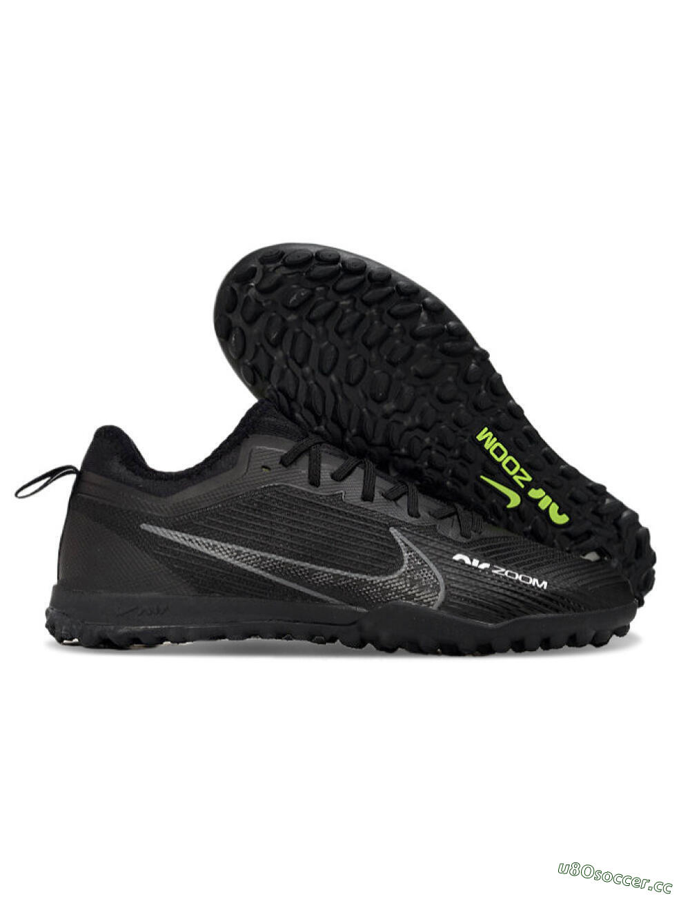 Unisex Nike Air Zoom Mercurial Vapor 15 Pro TF Artificial Turf Low-Tops Football Shoes - Black/Grey/Yellow 2