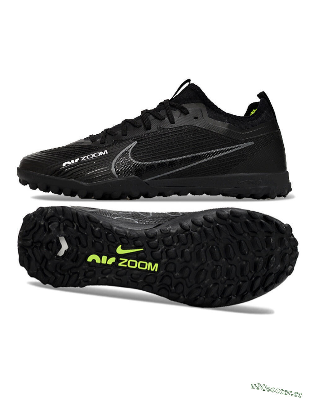 Unisex Nike Air Zoom Mercurial Vapor 15 Pro TF Artificial Turf Low-Tops Football Shoes - Black/Grey/Yellow 1