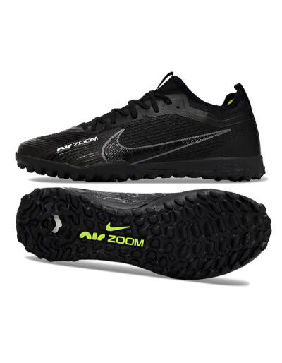 Unisex Nike Air Zoom Mercurial Vapor 15 Pro TF Artificial Turf Low-Tops Football Shoes - Black/Grey/Yellow