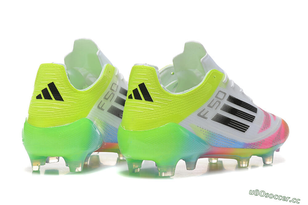 Men's Adidas F50 Elite FG Firm Ground Low-Tops Football Boots - White/Pink/Yellow 5