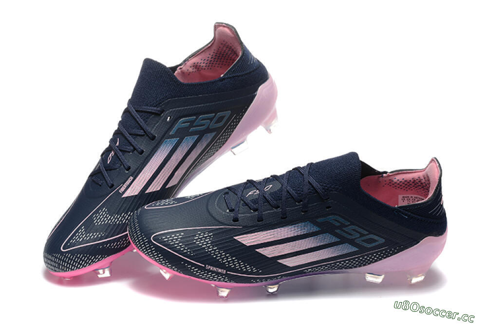 Men's Adidas F50 Elite FG Firm Ground Low-Tops Football Boots - Blue/Pink/Purple 3