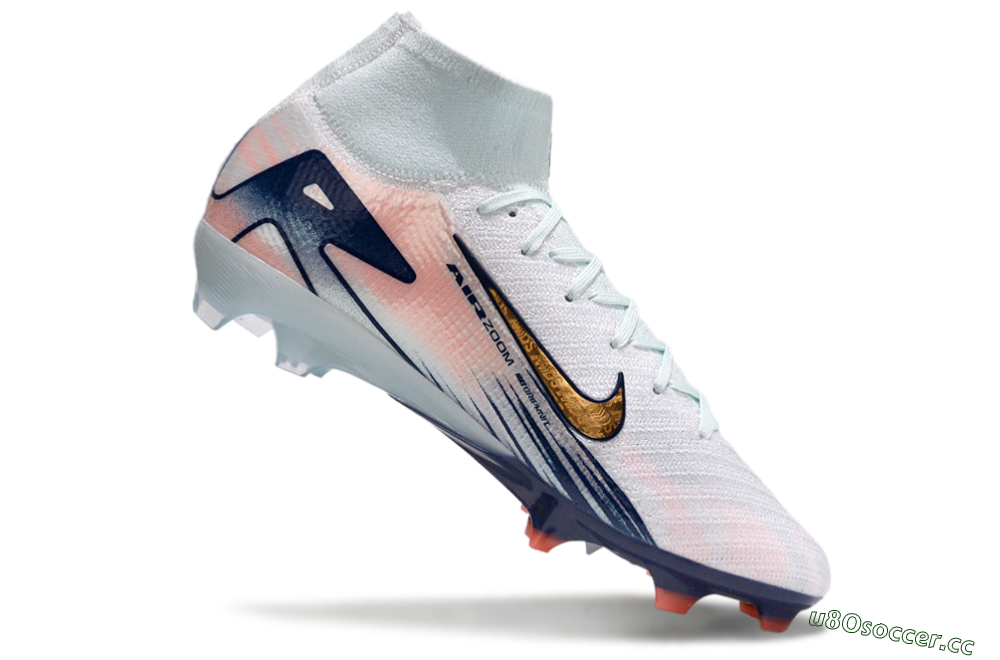 Unisex Nike Air Zoom Mercurial Superfly 10 Elite FG Firm Ground High-Tops Football Boots - Jade/Pink/Gold 5