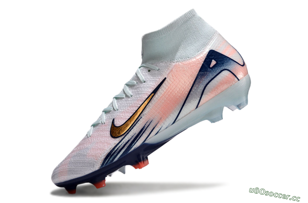 Unisex Nike Air Zoom Mercurial Superfly 10 Elite FG Firm Ground High-Tops Football Boots - Jade/Pink/Gold 6