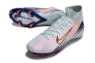 Unisex Nike Air Zoom Mercurial Superfly 10 Elite FG Firm Ground High-Tops Football Boots - Jade/Pink/Gold