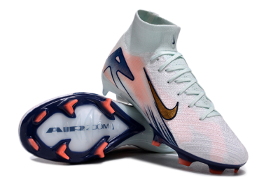 Unisex Nike Air Zoom Mercurial Superfly 10 Elite FG Firm Ground High-Tops Football Boots - Jade/Pink/Gold