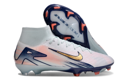 Unisex Nike Air Zoom Mercurial Superfly 10 Elite FG Firm Ground High-Tops Football Boots - Jade/Pink/Gold