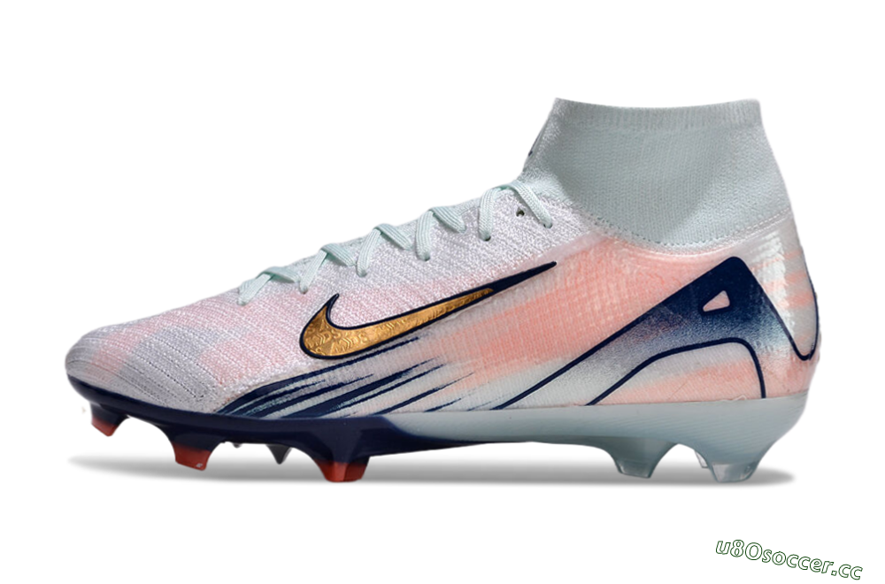 Unisex Nike Air Zoom Mercurial Superfly 10 Elite FG Firm Ground High-Tops Football Boots - Jade/Pink/Gold 0