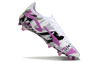 Men's Puma Ultra Ultimate FG Firm Ground Low-Tops Football Boots - White/Purple/Black