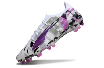 Men's Puma Ultra Ultimate FG Firm Ground Low-Tops Football Boots - White/Purple/Black