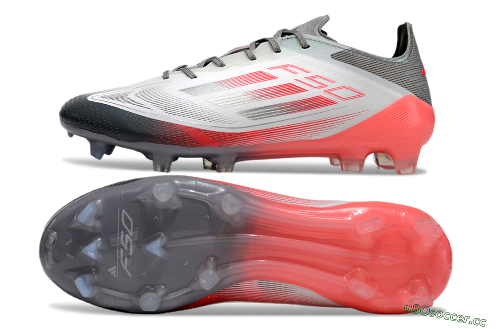 Men's Adidas F50 Elite FG Firm Ground Low-Tops Football Boots - White/Silver/Red 1