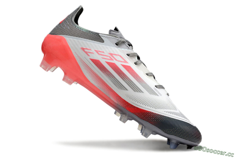 Men's Adidas F50 Elite FG Firm Ground Low-Tops Football Boots - White/Silver/Red 4