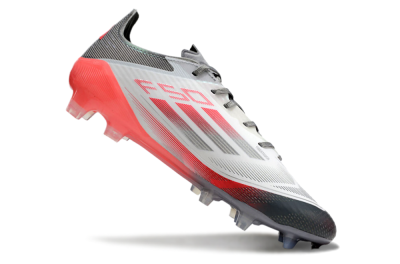 Men's Adidas F50 Elite FG Firm Ground Low-Tops Football Boots - White/Silver/Red