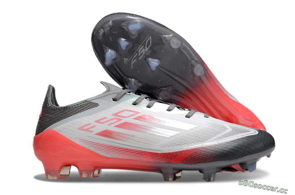 Men's Adidas F50 Elite FG Firm Ground Low-Tops Football Boots - White/Silver/Red 2