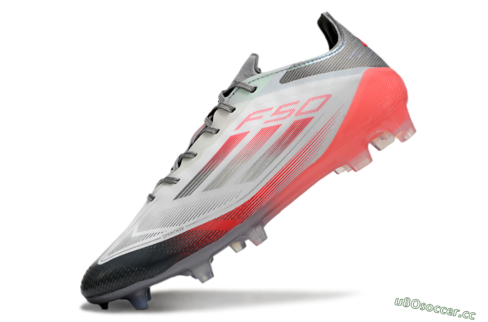Men's Adidas F50 Elite FG Firm Ground Low-Tops Football Boots - White/Silver/Red 5