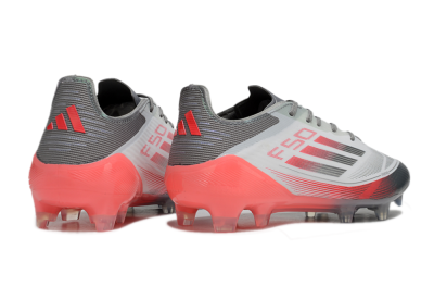 Men's Adidas F50 Elite FG Firm Ground Low-Tops Football Boots - White/Silver/Red