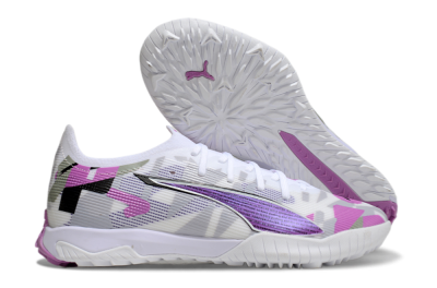 Men's Puma Ultra Ultimate TF Artificial Turf Low-Tops Football Shoes - White/Purple/Black