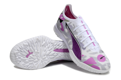 Men's Puma Ultra Ultimate TF Artificial Turf Low-Tops Football Shoes - White/Purple/Black