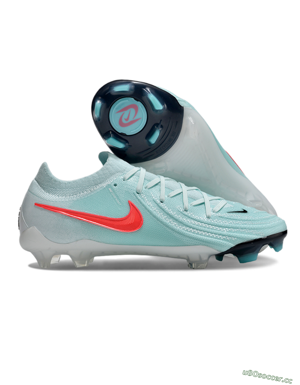 Men's Nike Phantom Luna Elite FG Firm Ground Low-Tops Football Boots - Jade/Red/Black 2