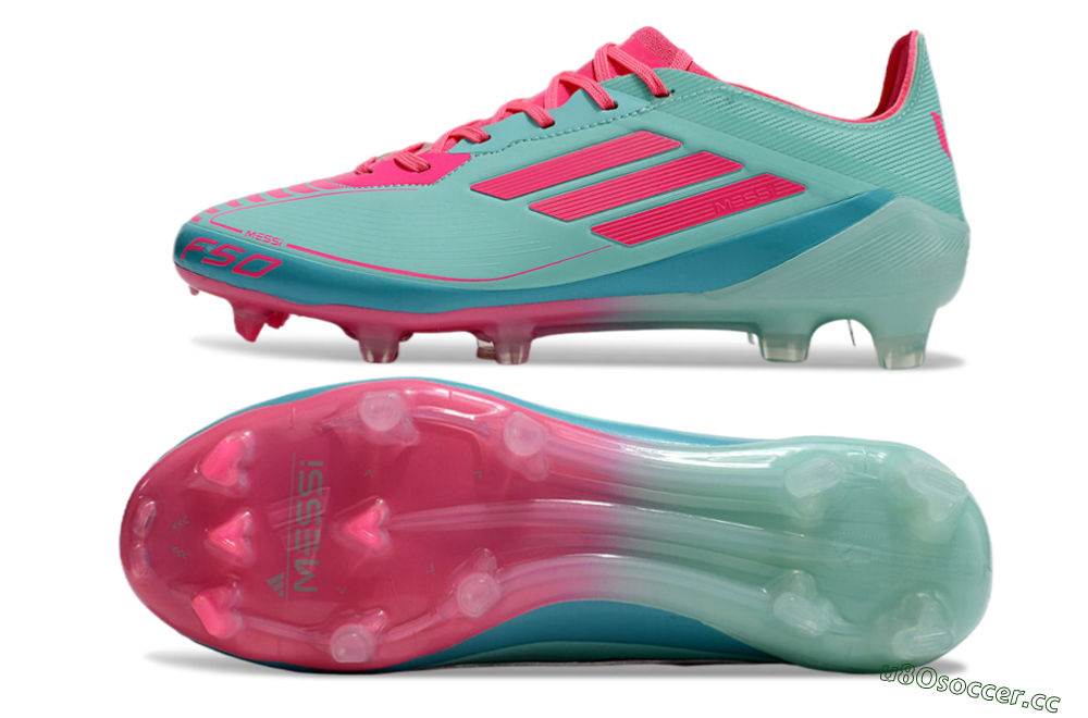 Men's Adidas F50 Elite FG Firm Ground Low-Tops Football Boots - Jade/Red/Blue 1