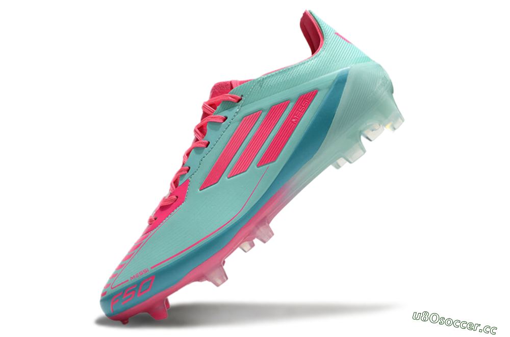 Men's Adidas F50 Elite FG Firm Ground Low-Tops Football Boots - Jade/Red/Blue 5