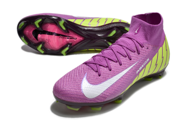 Unisex Nike Air Zoom Mercurial Superfly 10 Elite FG Firm Ground High-Tops Football Boots - Red/White/Yellow