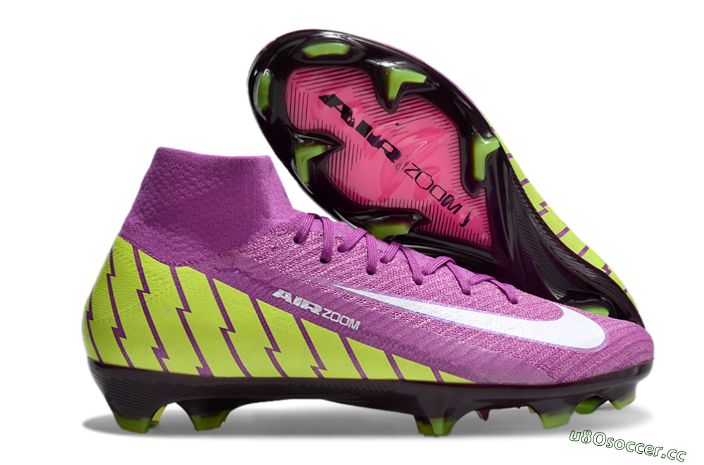 Unisex Nike Air Zoom Mercurial Superfly 10 Elite FG Firm Ground High-Tops Football Boots - Red/White/Yellow 2