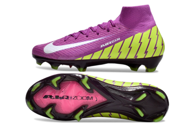 Unisex Nike Air Zoom Mercurial Superfly 10 Elite FG Firm Ground High-Tops Football Boots - Red/White/Yellow