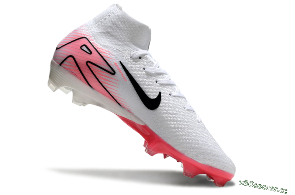 Unisex Nike Air Zoom Mercurial Superfly 10 Elite FG Firm Ground High-Tops Football Boots - White/Black/Pink 4